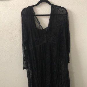 Floor Length Black Lace Dress - Torrid - Size:0